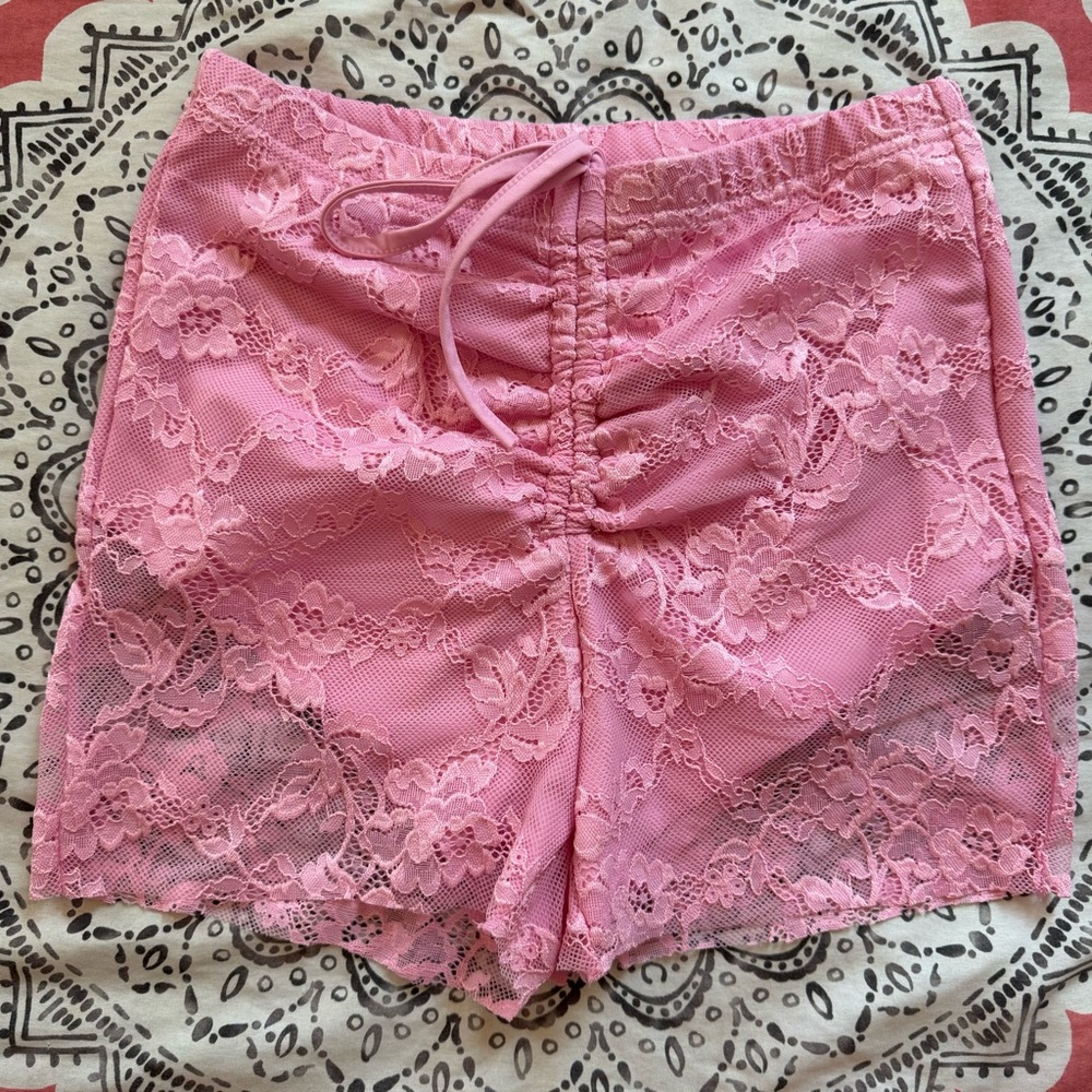 Pink Lace Shorts